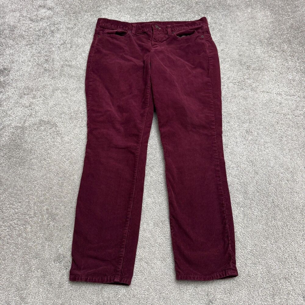 J.Crew Toothpick Skinny Ankle Corduroy Pants Womens 29 Burgundy Stretch 5-Pocket